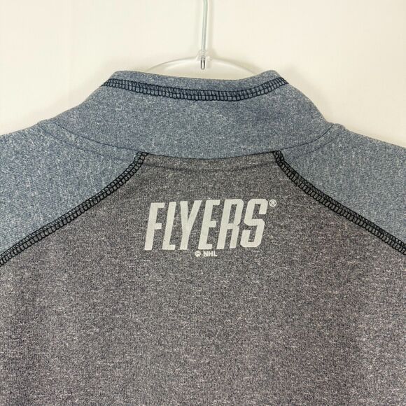 NHL Philadelphia Flyers 1/4 Zip Jacket Men's M Gray Hockey Long Sleeve EUC B50 - Picture 3 of 5